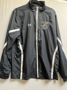 Under Armour Black Raiders Track Jacket Full Zip Windbreaker Mens L